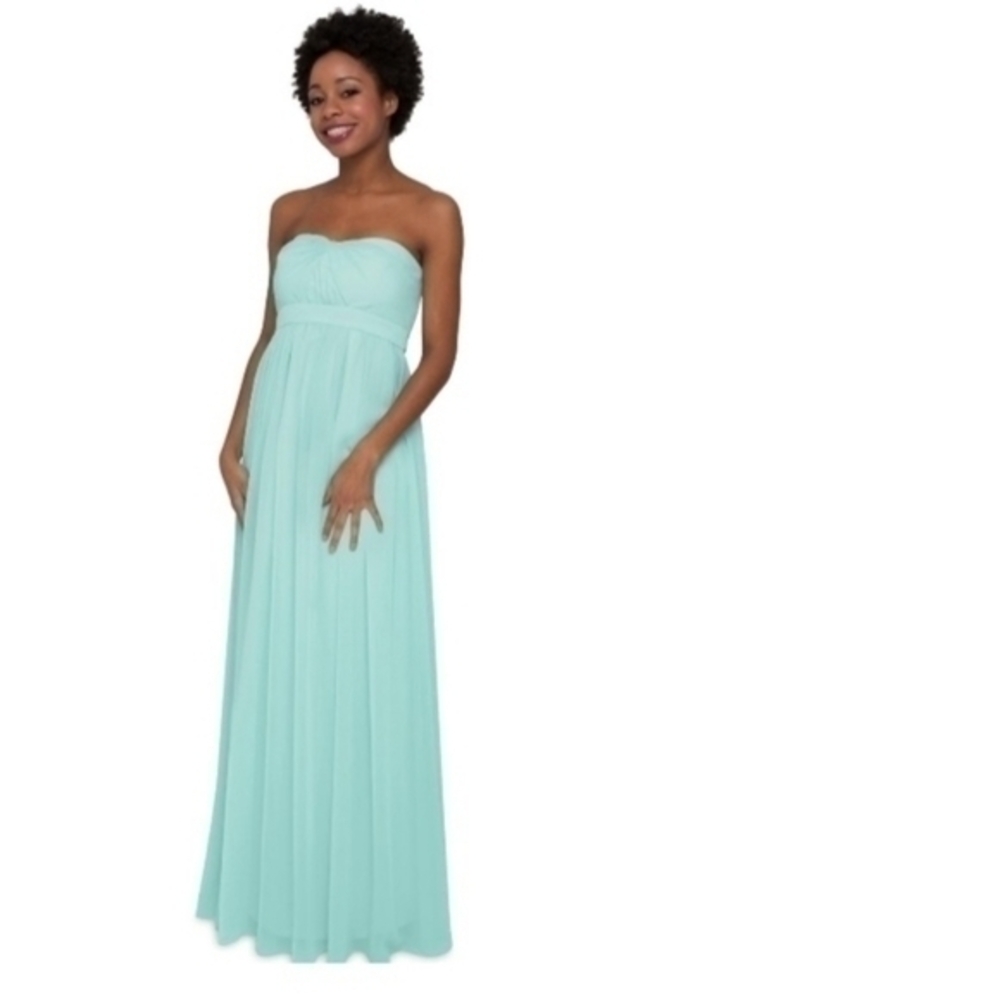 CLEARANCE NWT Union Station Strapless Prom Bride's Maid Gown in Sea Glass​​​​​